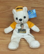 2000 Zeeks NSync Lance Bass Collectible White Orange Plush Bear READ