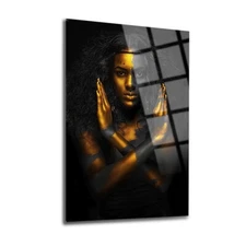 Woman Premium Tempered Glass Wall Art,  Fade Proof Home Decor Wall Art
