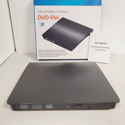 7/8'' Slim External CD/DVD Burner USB 3.0 / 2.0 Reader Player PC Laptop ROM Drive
