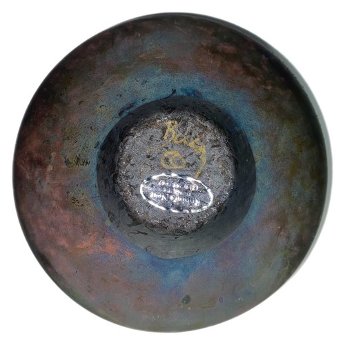 Raku Fired Multi Color Matte Glaze On Embossed Texture Bulbous Vase - Picture 9 of 10