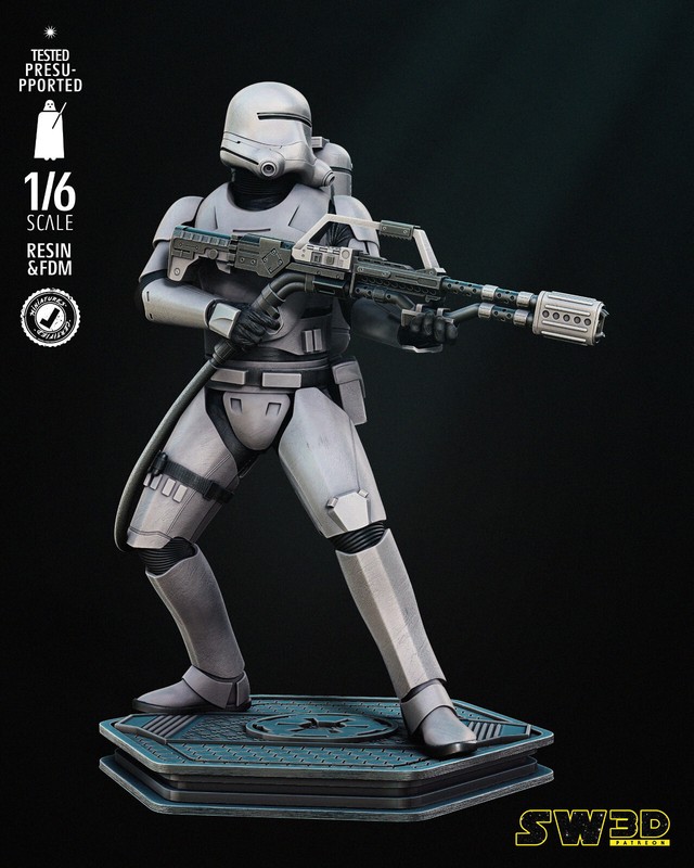 Star Wars 3D Models 1/12 Scale Imperial Flame Trooper Figure kit