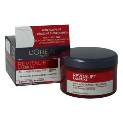 L'oreal Revitalift Laser X3 Anti-Age Glykol Peeling Pads 30 Stück