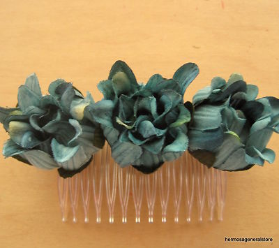 TripleTeal Dahlia Silk Flower Hair Comb