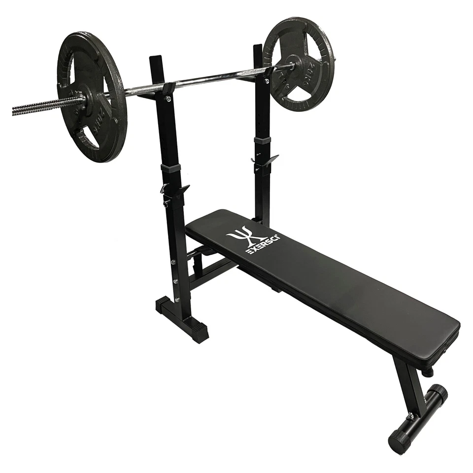 Exersci Compact Foldable Bench with Rack and Dip Bars - Fitness, Weightlifting - Image 2 of 4