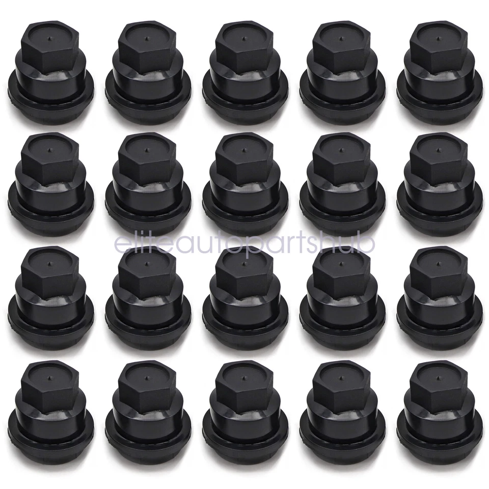 20Pc Lug Nut Covers Cap Black Fit GMC Jimmy Sonama Chevrolet S10 Blazer - Imagem 3 de 4