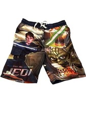 Star Wars Clone Wars Boys Board Shorts Size Small 6-7 Swim Trunks Jedi Yoda
