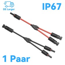1paar Y Solarstecker Verteiler Buchse 2 Fach Solarpanel Kabel Adapter …