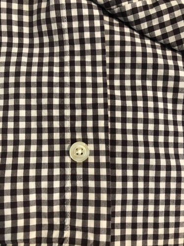 Camisa de hombre mediana con botones marrón a cuadros manga larga NUEVA - Imagen 7 de 7