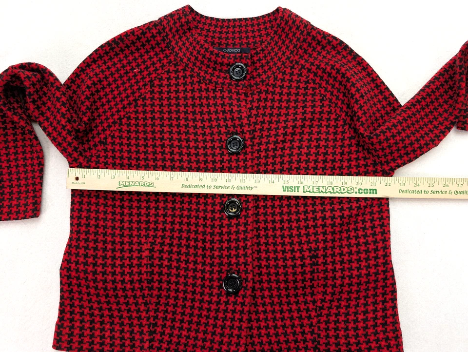 Suéter Chaqueta Cárdigan Chadwicks Para Mujer Talla XL Rojo Negro Estampado Geométrico Foto 4 de 4