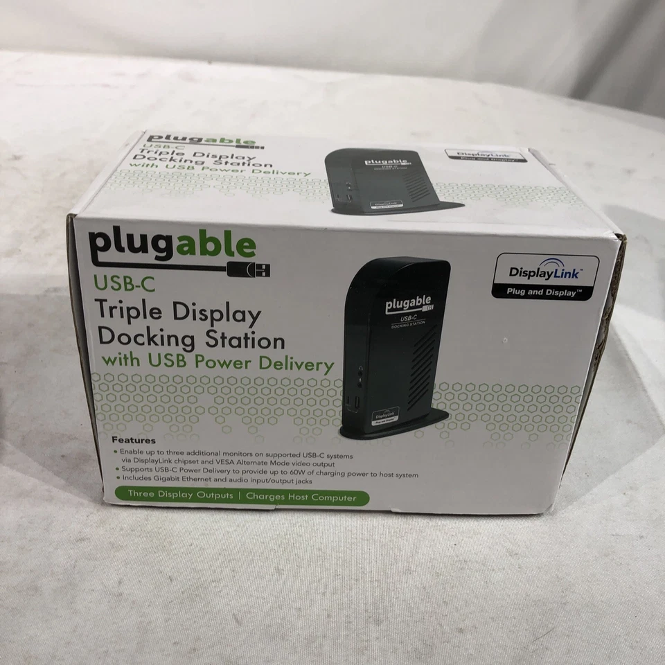 Plugable USB Type-C Triple Display Docking Station UD-ULTCDL NO A/C ADAPTER - Image 2 of 4