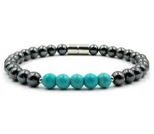 Turquoise and Hematite Magnetic Beads Magnetic Bracelet for Men and Women