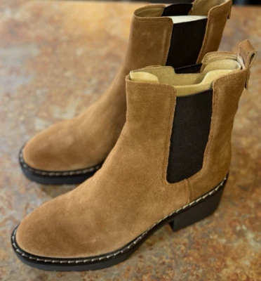 Botas Chelsea Sam Edelman para mujer Anderson marrón gamuza cuero talla 11 nuevas en caja nuevas con etiquetas - Imagen 1 de 4