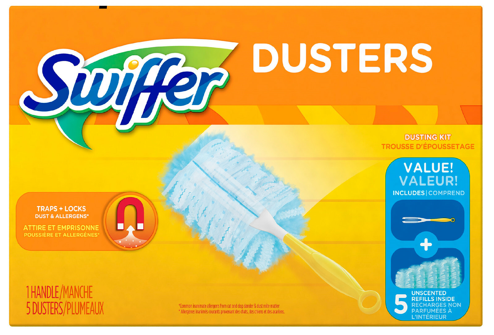 Swiffer Duster Short Handle Starter Kit, 1 Handle, 5 Dusters