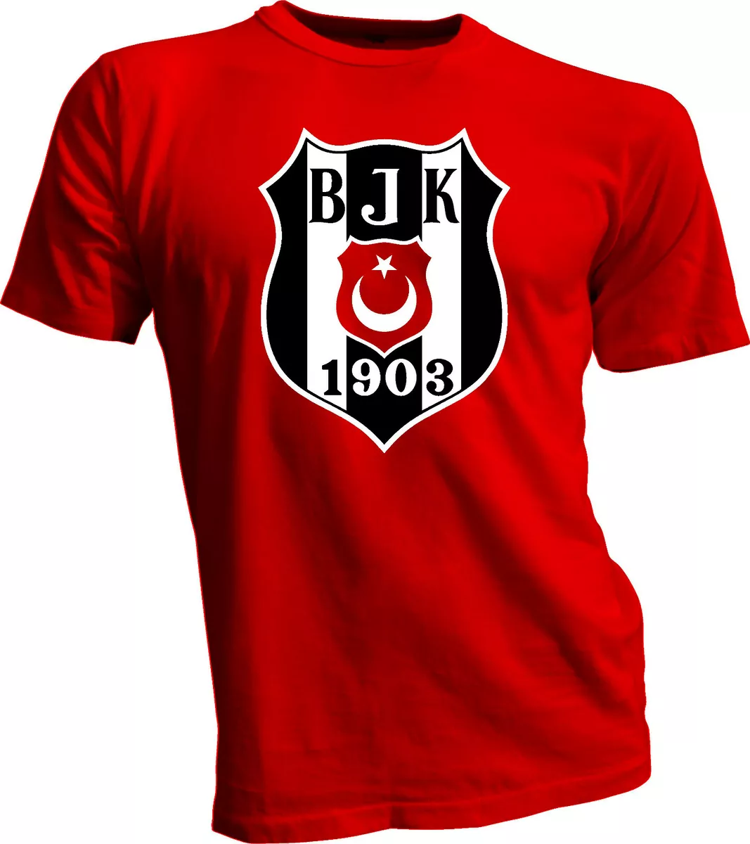 Besiktas JK Soccer Football Men's T Tee Shirt Handmade Team Sports Red  Futbol s