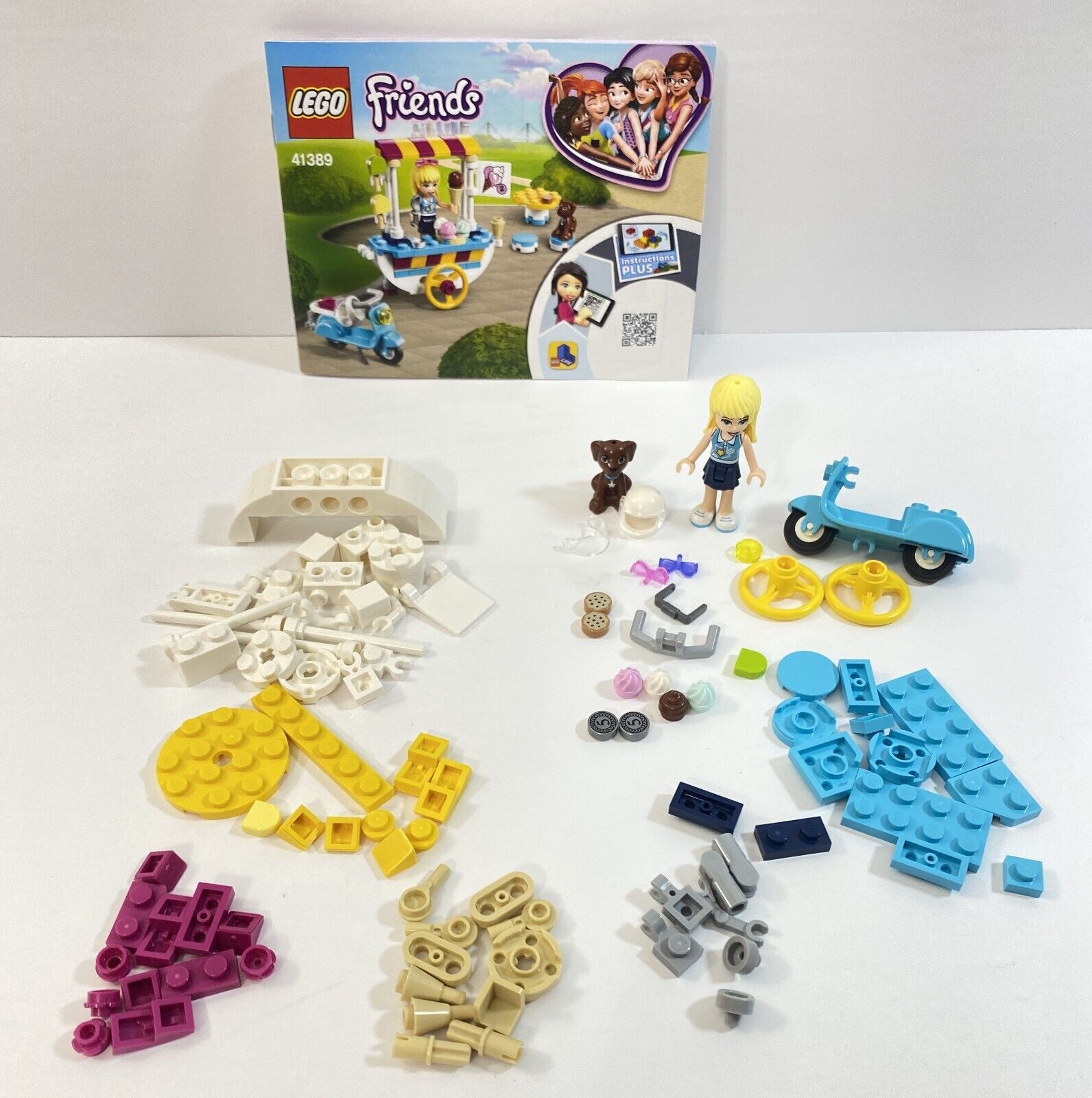 LEGO Friends 41389 Ice Cream Cart Minifigure Pet Complete