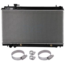 For 2003-06 Nissan 350Z 3.5L V6 2-Door Radiator w/ Universal Oil Hose Clamps Kit