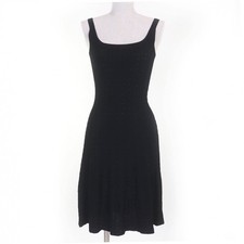 Great PRADA one piece Knit dress with trial patch black Rayon Women 36 23937