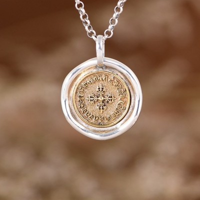 Tibetan Vajra Dorje Pendant 925 sterling Silver Buddhist Protection Amulet Charm
