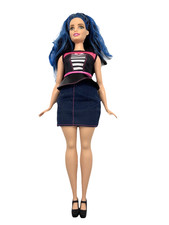 Barbie Fashionistas Doll #27 Pale CURVY Body HARPER Blue Streaked Hair Stripes