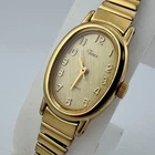 Vintage Timex Quartz Watch Women Gold Tone Oval Stretch Band Analog New Battery