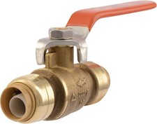Brass push ball valve half inch