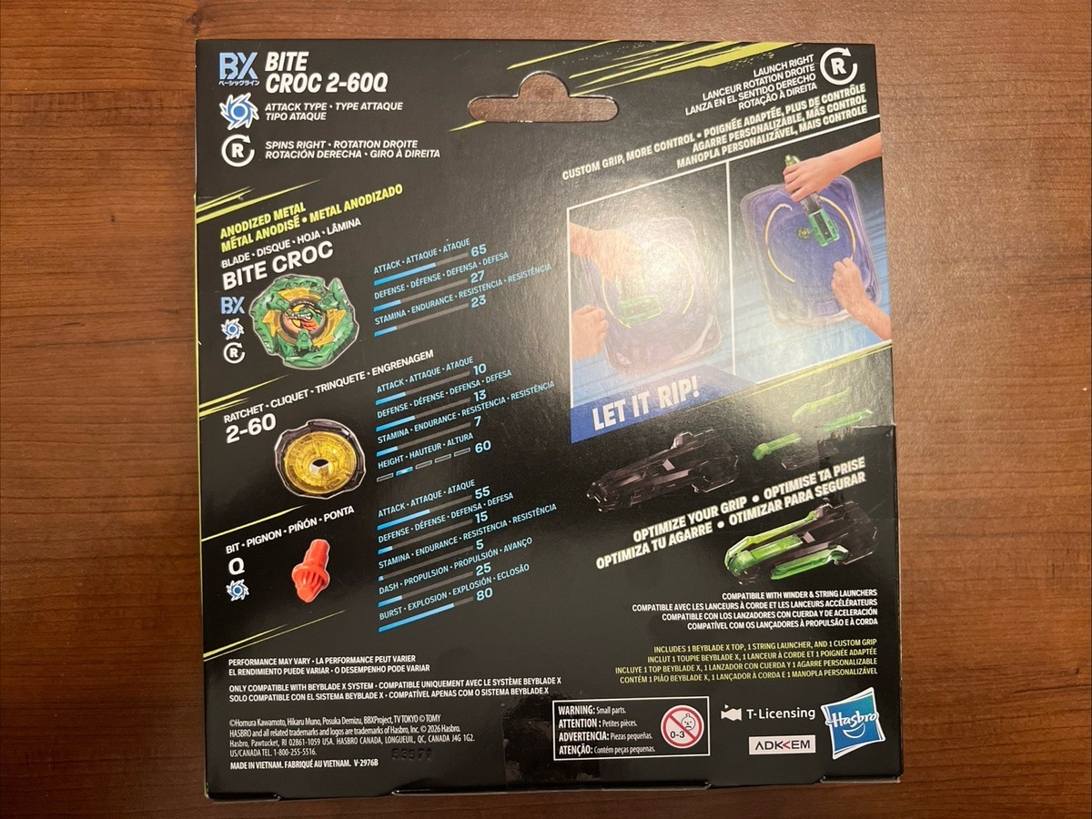 Hasbro Beyblade X Bite Croc 2-60 Q DELUXE STRING LAUNCHER | eBay