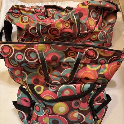 Teens Tweens Novelty Three Piece Luggage Set Neon Colors Largest Duffel W/wheels