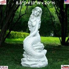 Mermaid Statue Outdoor Indoor Large Garden Figurine Pool Pond Decor