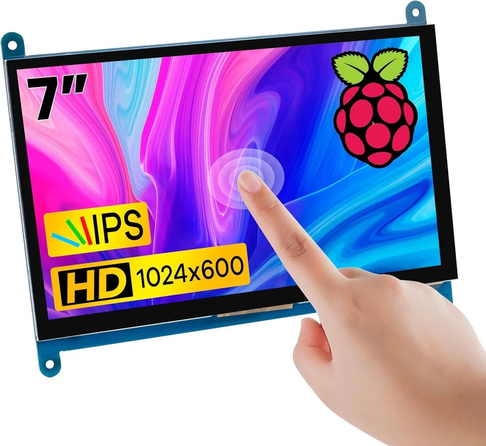 7" IPS LCD Touch Screen Monitor - 5-Point Touch - 1024x600 - Image 3 of 4