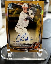 2025 Bowman Chrome Draft Sapphire Caden Bodine CPA-CB Auto Gold /50 Orioles
