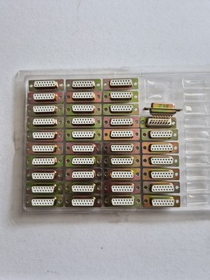 38 EA ITT Female 15-Pin, Solder, D-Sub Connectors PN 31/02, NOS, Open Pkg.