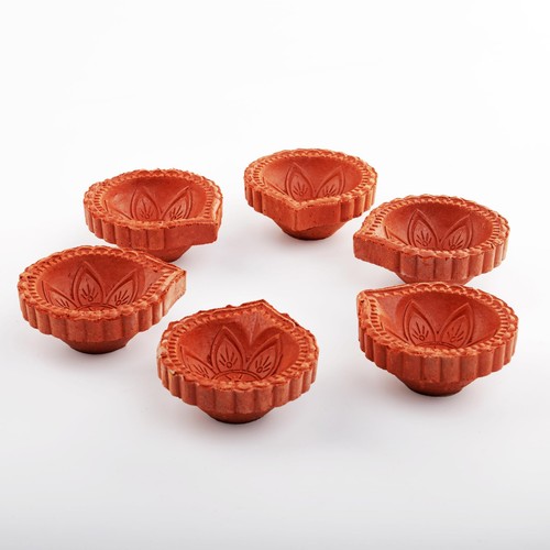 Earthen Diya Clay Terracotta Diwali Tealight Holder for Pooja Deepak Decorati... - Picture 8 of 9