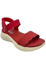 Skechers Slip Ins Ultra-Flex Knit Sandals Feelin' Pretty Red