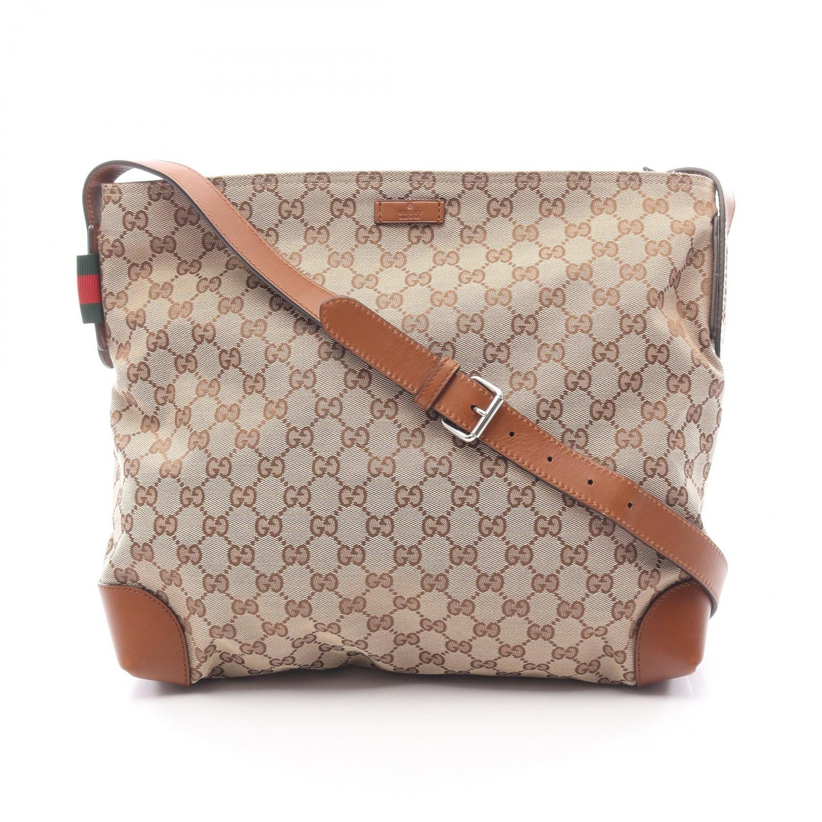 GUCCI Sherry line Shoulder Crossbody Bag 308930 GG canvas leather Beige Used