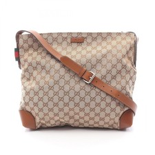 GUCCI Sherry line Shoulder Crossbody Bag 308930 GG canvas leather Beige Used