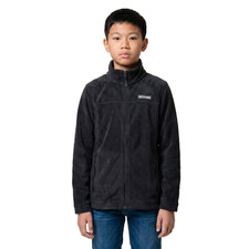 Columbia Boys Girls Full Zip Fleece Jacket Size 14-16 L Black Zip Pockets
