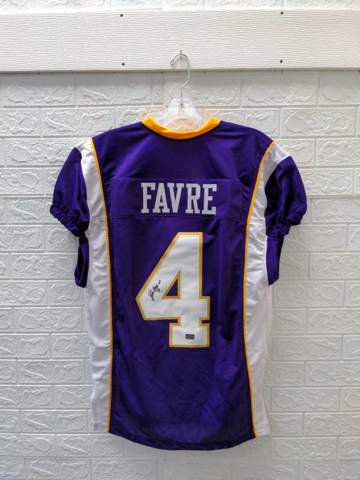New NFL Minnesota Vikings #4 Brett Favre Autographed Jersey Sz XL