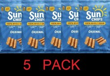 Sun Chips 100 Whole Grain ORIGINAL Snack Chips Bag 7 oz - 5 PACK