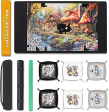 Jigsaw Puzzle Mat Roll Up 1000 Pieces 34.6 x 22.8 Inch With 6 Sorting Trays Bag