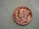 1929 P Mercury Dime Good cond , album filler, actual coin in photo