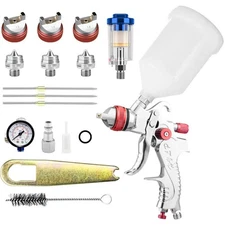 Professional HVLP Spray Gun Set Gravity Feed Air Spray Gun with 1.3/1.5/1.8mm
