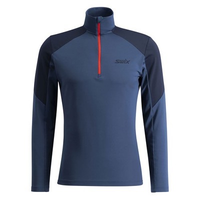 SWIX Men's Infinity Light Half Zip Lake Blue/Dark Navy Shirt (10153-24-75404)