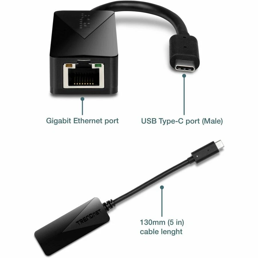 TRENDnet USB-C [Type-C] to Gigabit Ethernet Adapter (tuc-etg) (tucetg) - Image 3 of 4