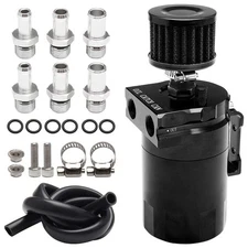 Aluminum Universal Oil Catch Can Kit Reservoir Baffled Tank with Breather Filter