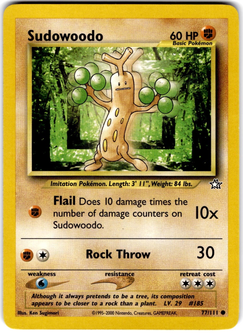Pokemon Sudowoodo Neo Genesis 77 Unlimited English