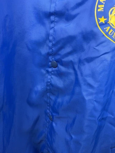 Vintage WestArk Men’s 2XL Blue Nylon Coach Jacket Marine Corps Logo Snap Front image 6