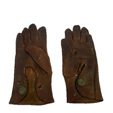 Superieure Antique Soft Brown Leather Baby Gloves 4"