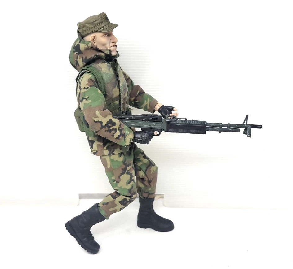 Figura de acción BBI Elite Force Scar Face Marine Ranger Heavy Gunner 12′′ caja azul. Foto 4 de 4