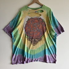 XXL 1998 Distressed Liquid Blue Grateful Dead “The Other Ones” Tie Dye Shirt