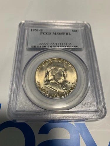 1951-S Franklin Half Dollar PCGS MS65FBL MS 65 FBL   *Full Bell Lines*